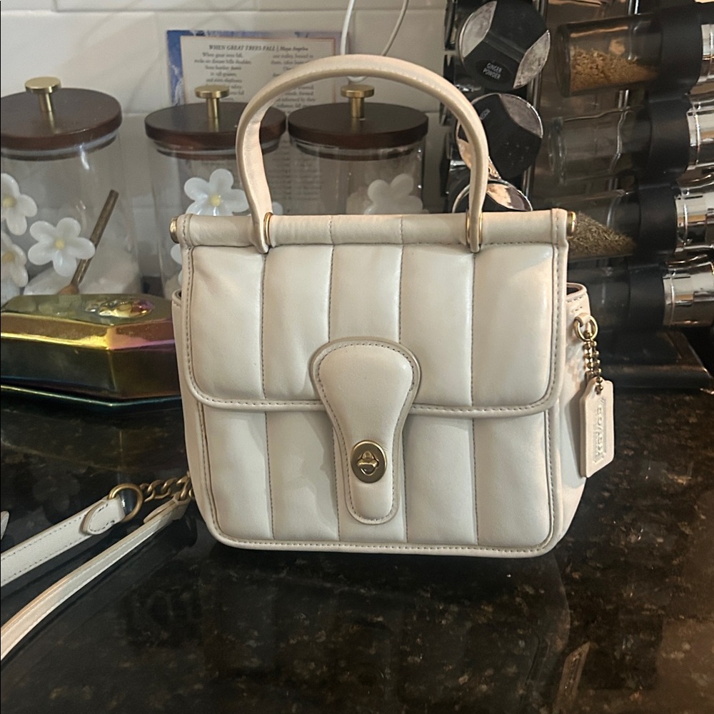 COACH Silver Willis 18 Quilted Handbag/Crossbody bag